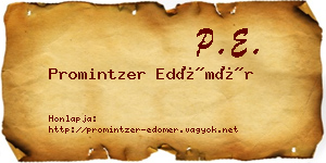 Promintzer Edömér névjegykártya